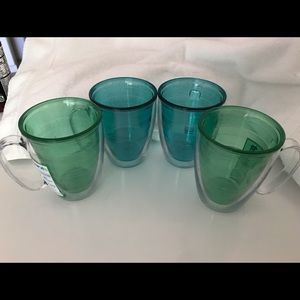 4 new 16 ounce Tervis double wall insulated mugs
